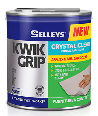 Selleys 500ml Kwik Grip Crystal Clear Contact Adhesive