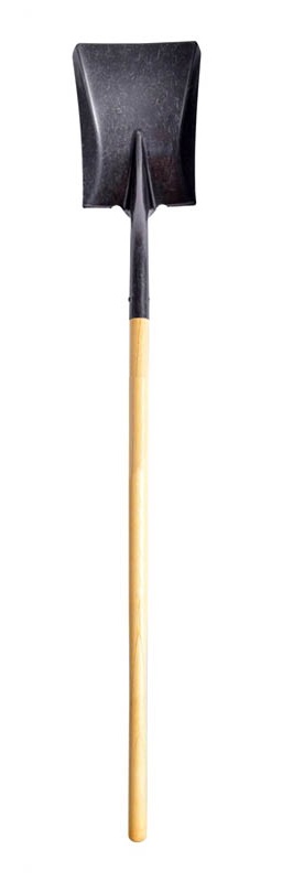 Square Mouth Shovel Timber Long Handle Tradesman Heavy Duty